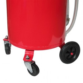 20 Gallon Waste Oil Drain Capacity Tank Air Operate Drainer Portable Wheel Hose