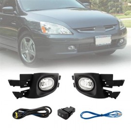 FOR HONDA ACCORD 03-05 4-DR SEDAN BUMPER FOG LIGHT LAMP KIT WITH SWITCH&WIRE