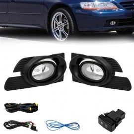 For Honda Accord 01-02 Replacement Fit Fog Lights Wiring Kit Clear Lens