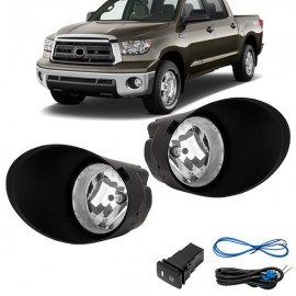 For 07-13 Toyota Tundra Double Cab/Crewmax Clear Fog Lights Bumper Driving Lamps